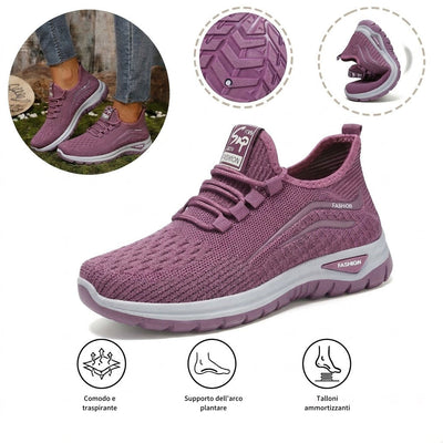 Scarpe sportive ortopediche in rete: con supporto per l'arco plantare per alleviare il dolore; ammortizzazione morbida.