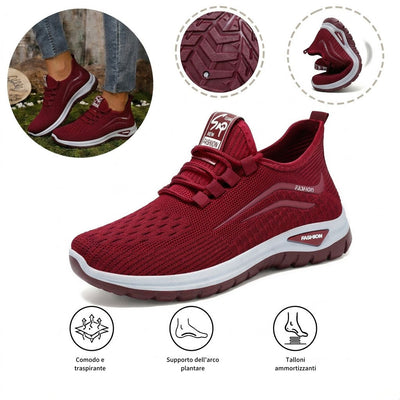 Scarpe sportive ortopediche in rete: con supporto per l'arco plantare per alleviare il dolore; ammortizzazione morbida.