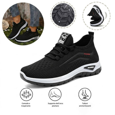 Scarpe sportive ortopediche in rete: con supporto per l'arco plantare per alleviare il dolore; ammortizzazione morbida.