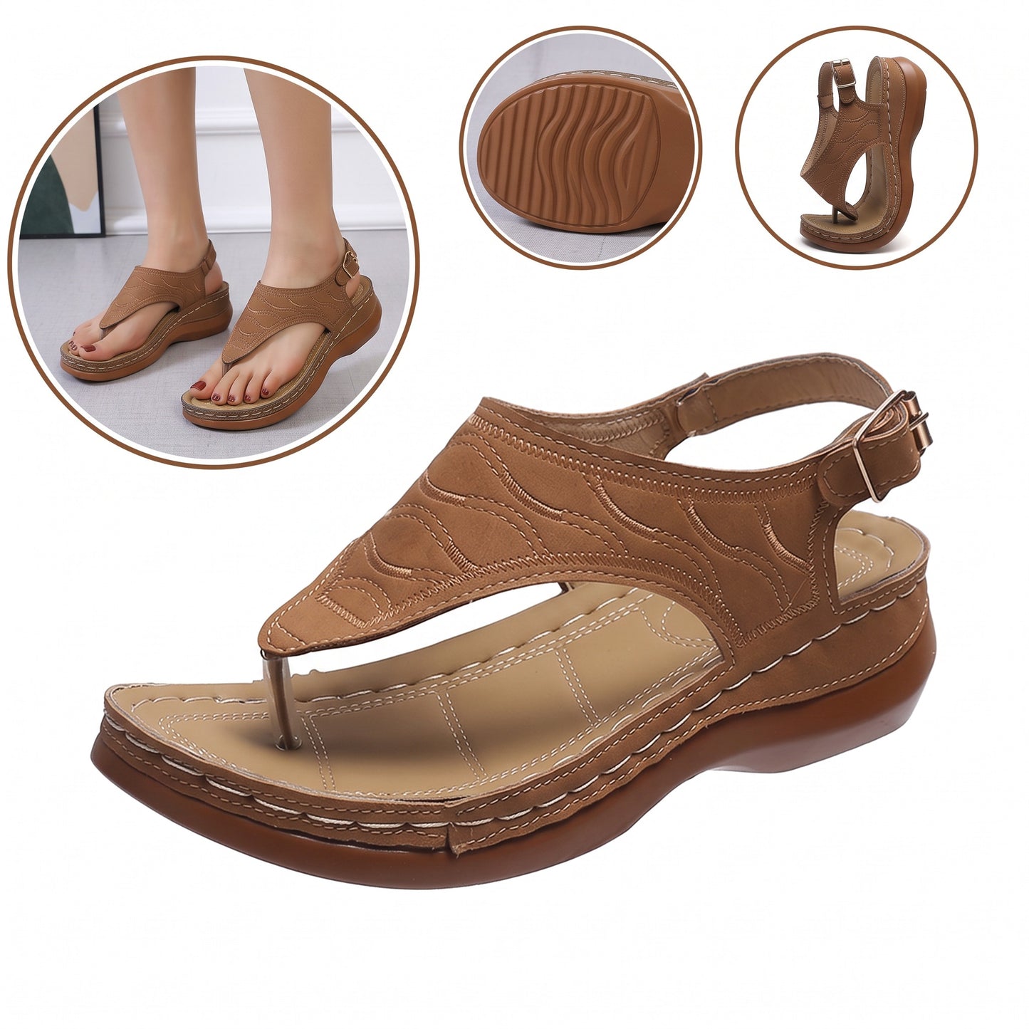 Sandali ortopedici ergonomici — Con supporto plantare per alleviare il dolore ai piedi, stabilizzare il tallone e ridurre l'instabilità durante la deambulazione