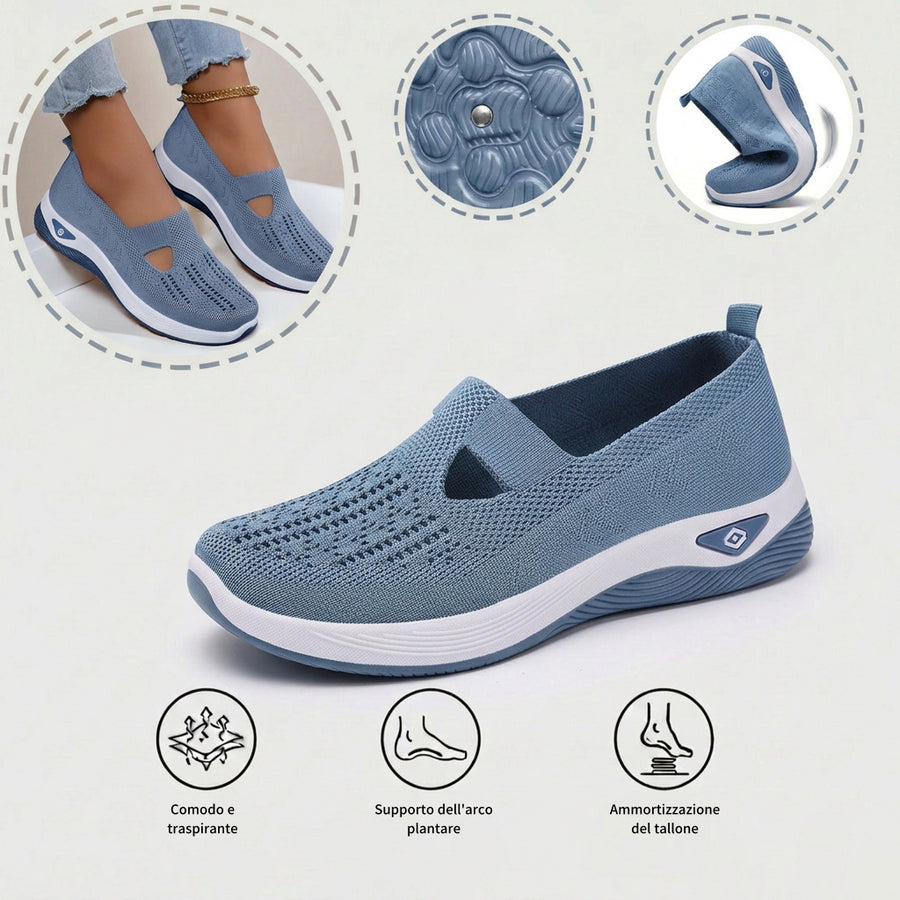 Scarpe sportive ortopediche in rete: con supporto per l'arco plantare per alleviare il dolore; ammortizzazione morbida.
