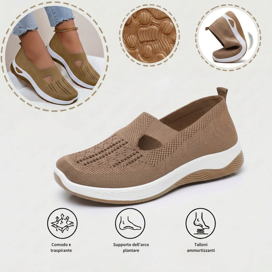 Scarpe sportive ortopediche in rete: con supporto per l'arco plantare per alleviare il dolore; ammortizzazione morbida.