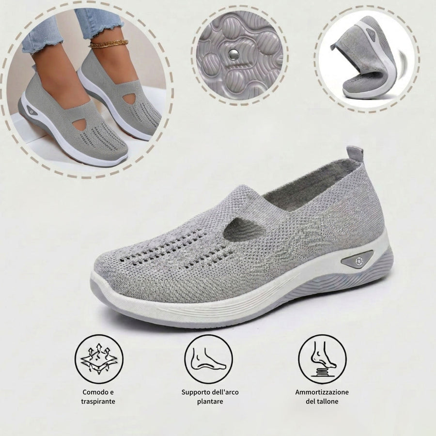 Scarpe sportive ortopediche in rete: con supporto per l'arco plantare per alleviare il dolore; ammortizzazione morbida.