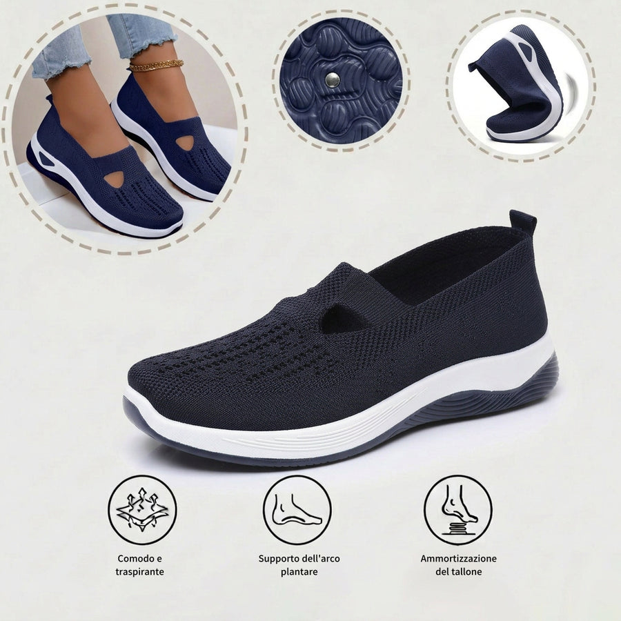 Scarpe sportive ortopediche in rete: con supporto per l'arco plantare per alleviare il dolore; ammortizzazione morbida.