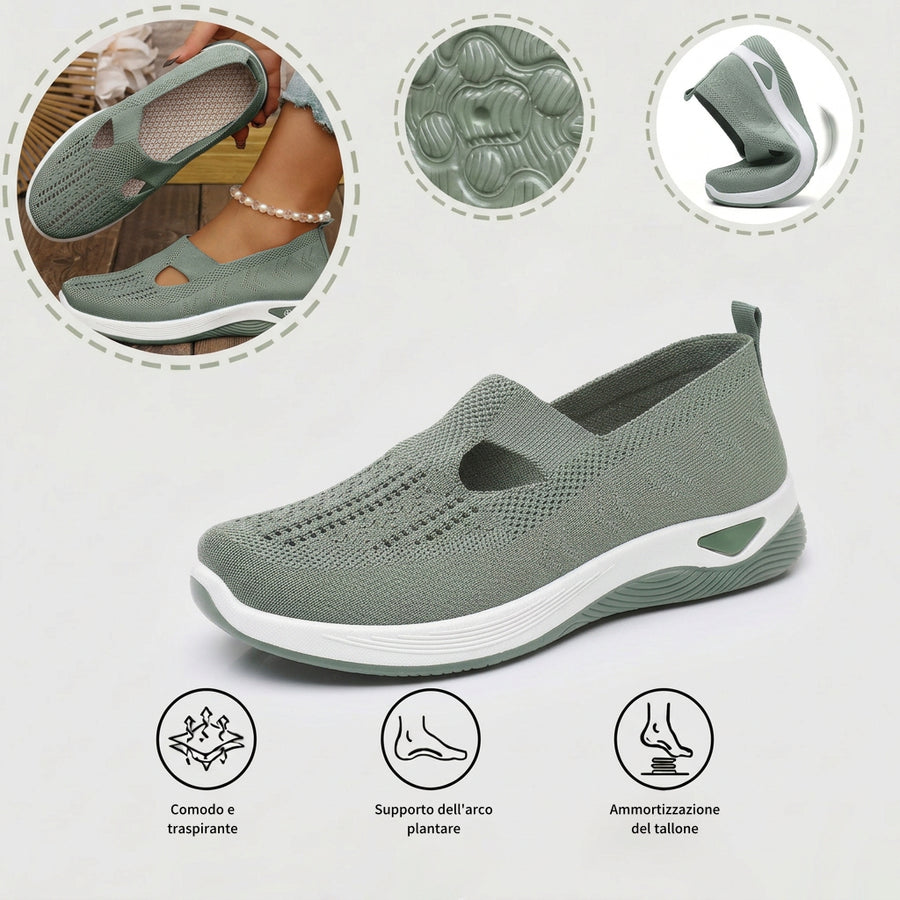 Scarpe sportive ortopediche in rete: con supporto per l'arco plantare per alleviare il dolore; ammortizzazione morbida.