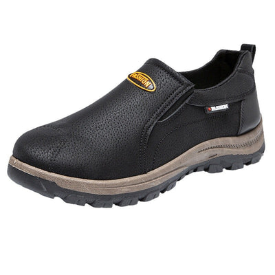 Comode scarpe ortopediche in pelle scamosciata: con supporto per l'arco plantare, alleviano il dolore, sono antiscivolo e ammortizzanti.
