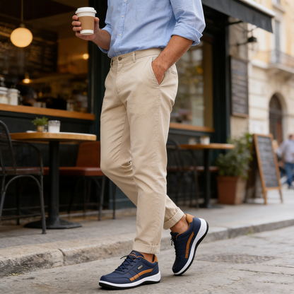 Scarpe ortopediche comode: dotate di supporto per l'arco plantare per alleviare il dolore; leggere, ammortizzanti e con tomaia in pelle impermeabile.