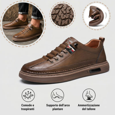 Scarpe ortopediche da lavoro in pelle morbida