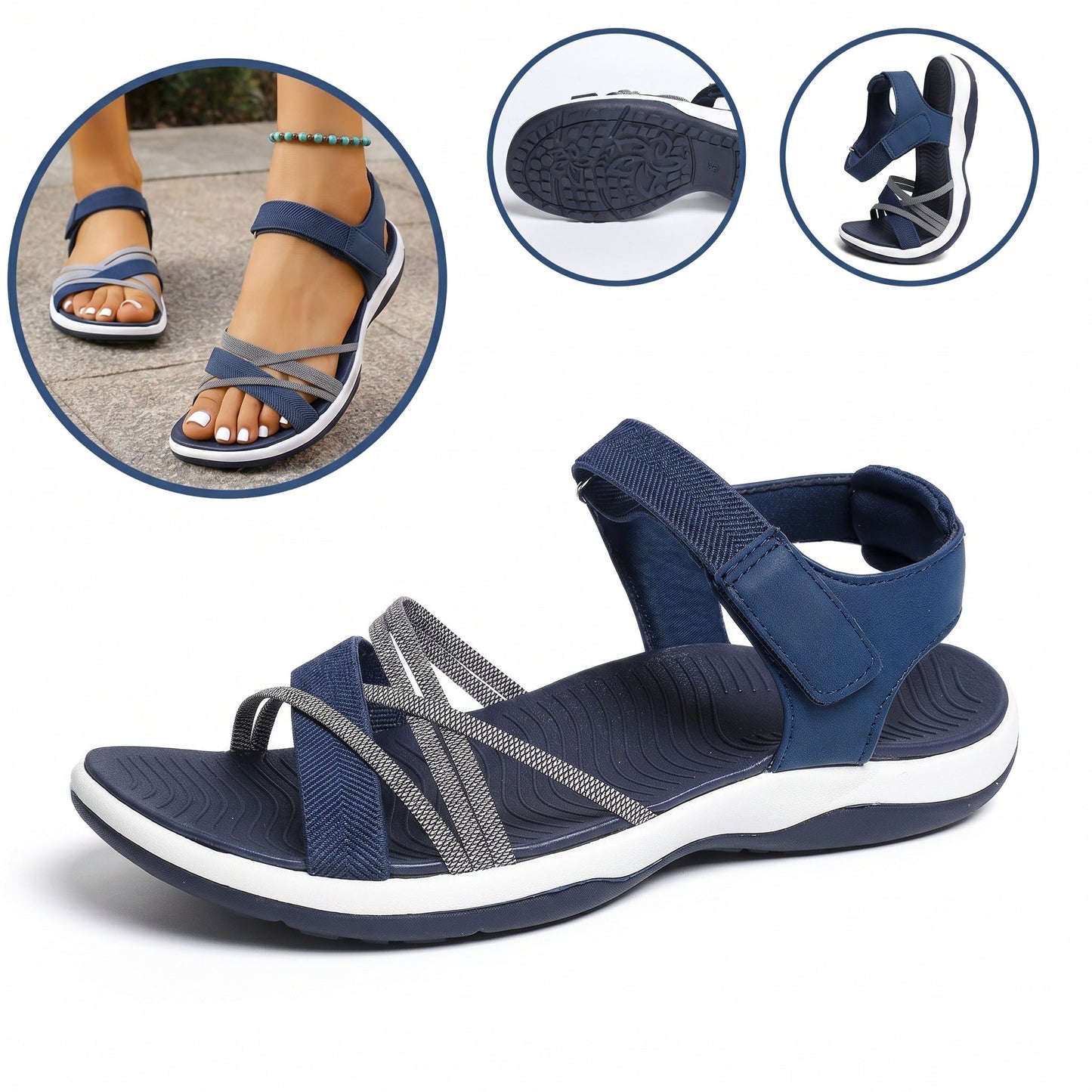 Sandali ortopedici ergonomici — Con supporto plantare per alleviare il dolore ai piedi, stabilizzare il tallone e ridurre l'instabilità durante la deambulazione