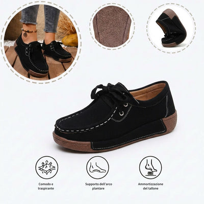Scarpe ortopediche comode: supporto ergonomico dell'arco plantare, alleviano il dolore, forma ampia che non stringe il piede.
