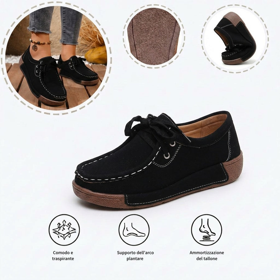 Scarpe ortopediche comode: supporto ergonomico dell'arco plantare, alleviano il dolore, forma ampia che non stringe il piede.