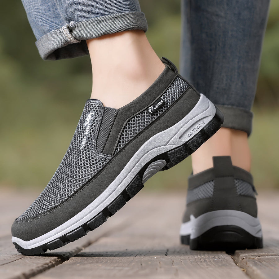 Scarpe sportive ortopediche a rete: con supporto per l'arco plantare, per alleviare il dolore; morbide e ammortizzanti.