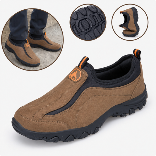 Comode scarpe ortopediche in pelle scamosciata — con supporto per l'arco plantare, per alleviare il dolore