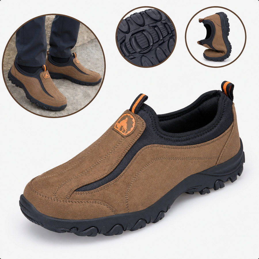 Comode scarpe ortopediche in pelle scamosciata — con supporto per l'arco plantare, per alleviare il dolore
