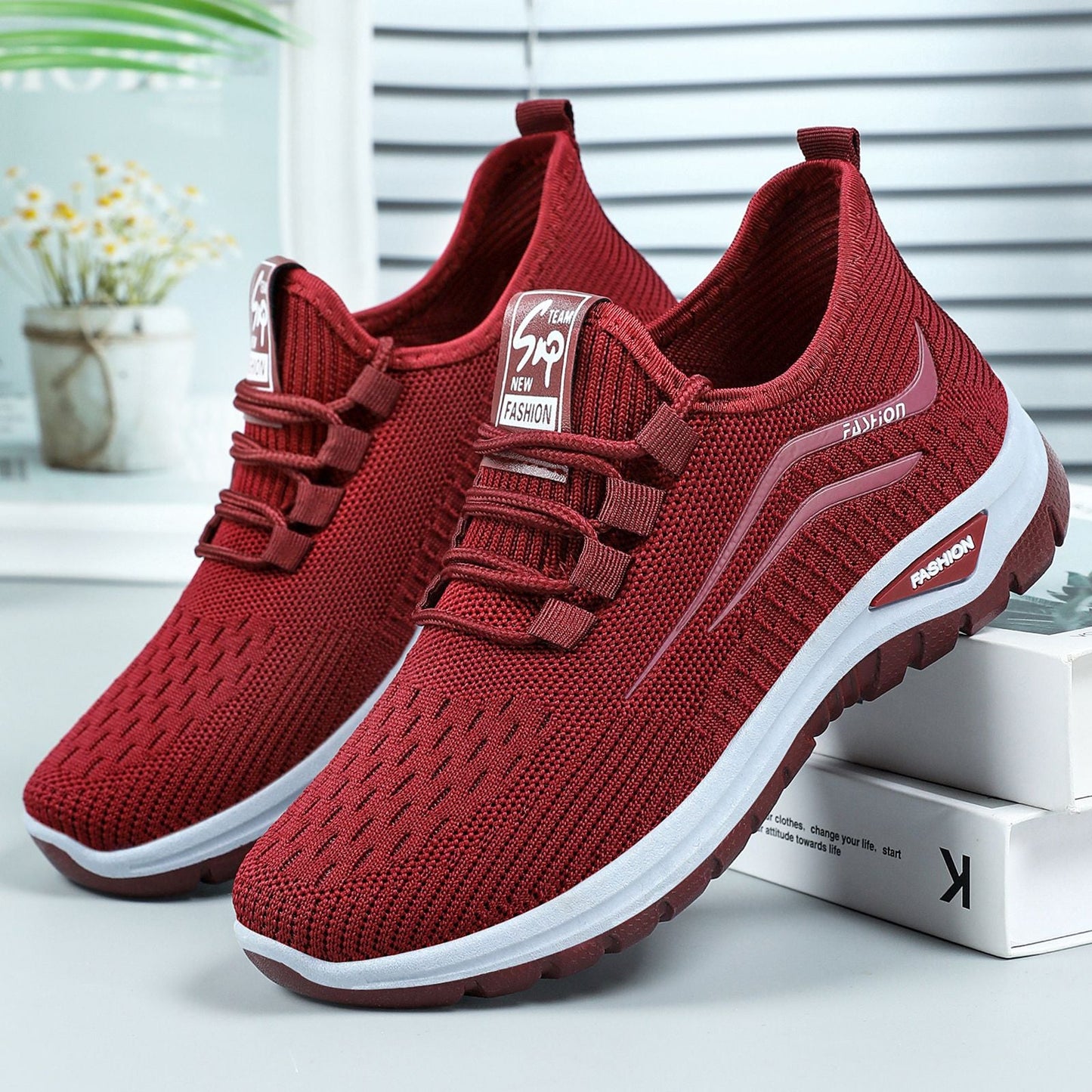 Scarpe sportive ortopediche in rete: con supporto per l'arco plantare per alleviare il dolore; ammortizzazione morbida.