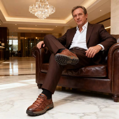Scarpe ortopediche ergonomiche in pelle — Pelle di vacchetta italiana di prima qualità, supporto per l'arco plantare e sollievo dal dolore ai piedi